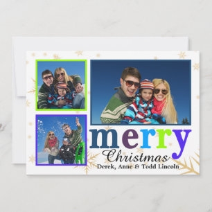 Färgfyllt fotokort för God jul Julkort