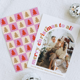 Färgfyllt fotopatkort för God jul Julkort