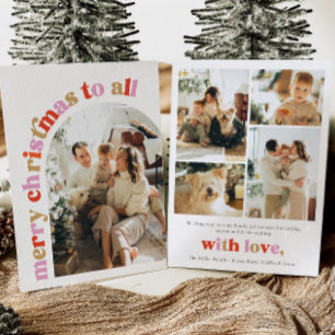 Färgfyllt fotopatkort för God jul Julkort