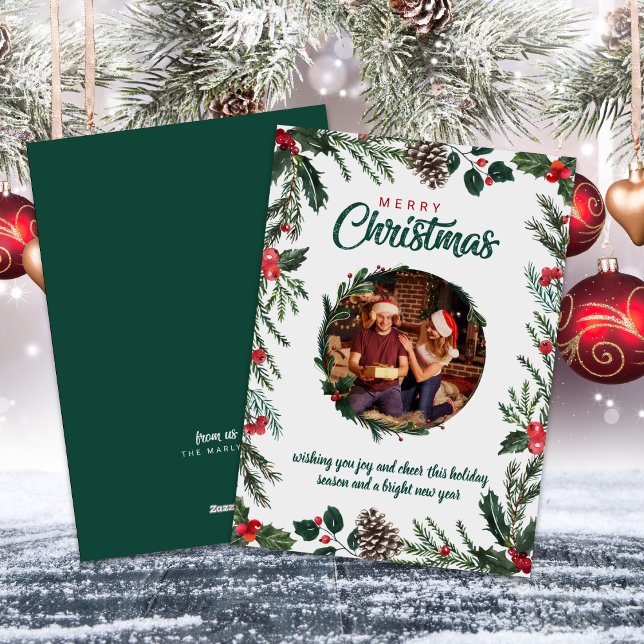 Färgfyllt fotopatkort för julfamiljen - Helgdag Julkort (Skapare uppladdad)