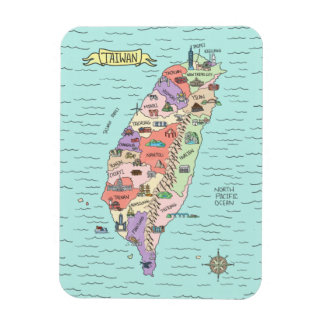 Färgfyllt fotopatmagnenät i Taiwan Karta Magnet