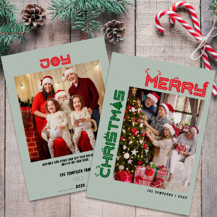 Färgfyllt fotoport i fet jul-familjen - Helgdag Julkort
