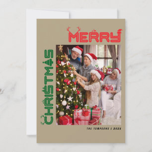 Färgfyllt fotoport i fet jul-familjen - Helgdag Julkort