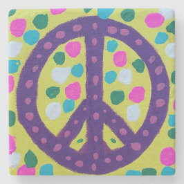 Färgfyllt Fredstecken Stenunderlägg