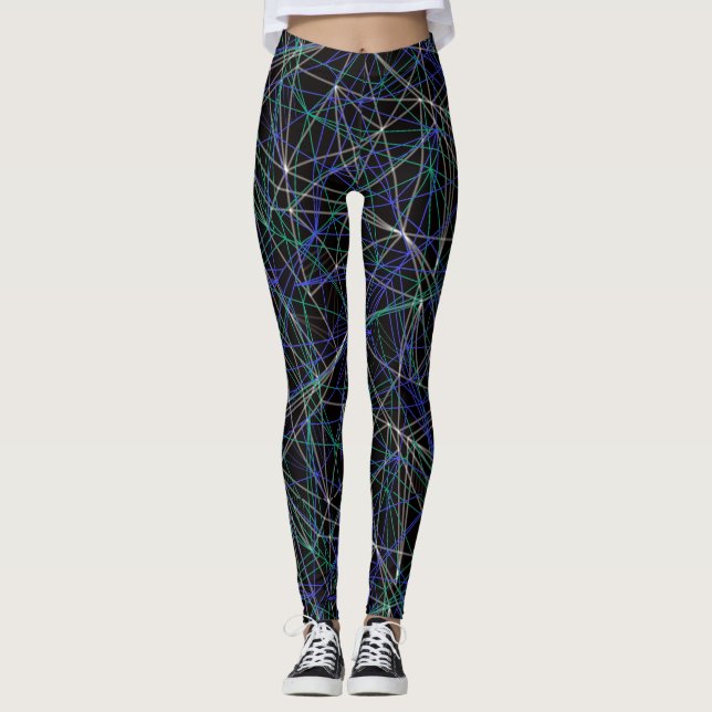Färgfyllt geometriskt Linjer Leggings (Framsida)