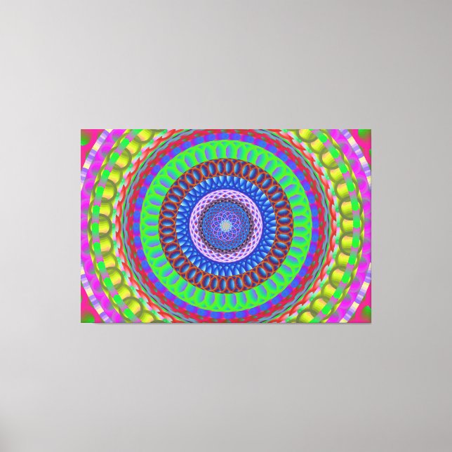 Färgfyllt geoometriskt Mandala-utdraget Kanvastryc Canvastryck (Framsida)