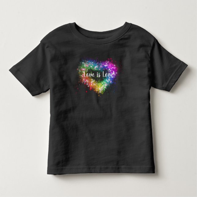 Färgfyllt glitter-hjärta t shirt (Framsida)