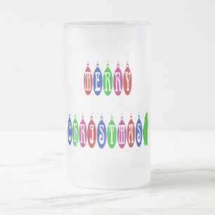 Färgfyllt God jul-teckensnitt för ornament Frostat Ölglas