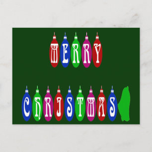Färgfyllt God jul-teckensnitt för ornament Helg Vykort