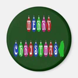 Färgfyllt God jul-teckensnitt för ornament Magnet