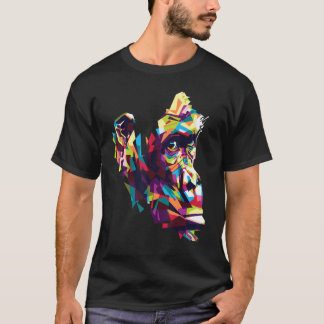 Färgfyllt gorilla Geometric head ansikte för Monke T Shirt