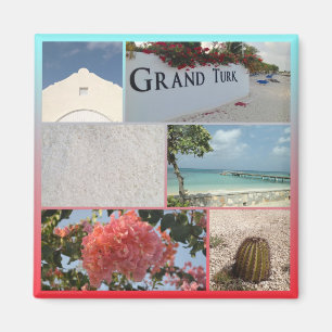 Färgfyllt Grand Turk-fotokollage Magnet