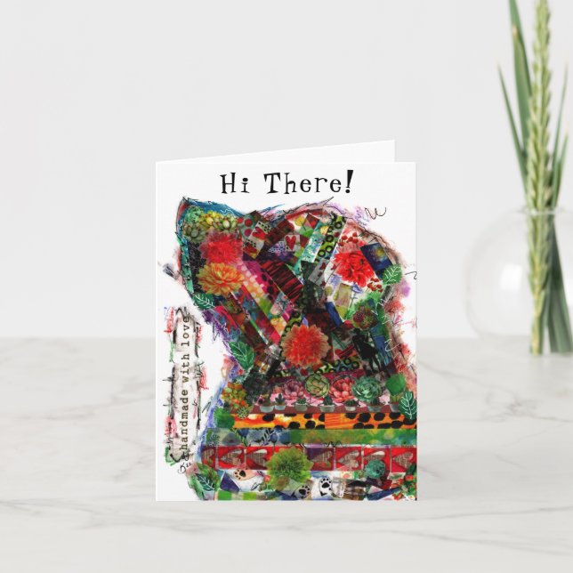 Färgfyllt gratulationskort för Hund med blandad me Tack Kort (Framsida)