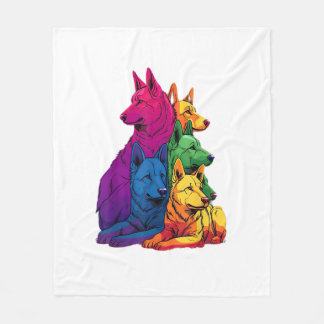 Färgfyllt HBT-Pride Tyskt Hund Shepherd Pile Fleecefilt
