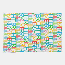 Färgfyllt Helgdag-kökshandduk av Träd Kökshandduk
