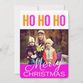 Färgfyllt Ho Ho Ho-fotoport för julhälsningar Julkort