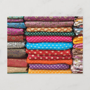 Färgfyllt indisk asiatisk Sari Fabric-vykort Vykort