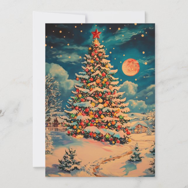 Färgfyllt Julgran-julkort Julkort (Framsida)