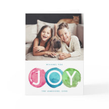 Färgfyllt jullefoto-hälsningskort