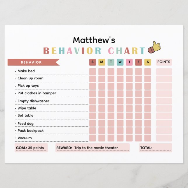 Färgfyllt KidsBeteendediagram för att förbättra be (Framsida)