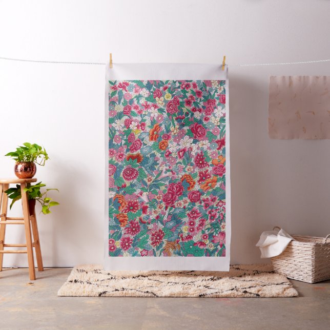 Färgfyllt kinesiskt Blommönster Tyg (In Situ)