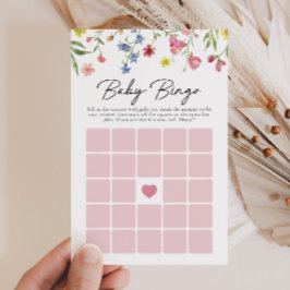 Färgfyllt litet vildblomsterbabyskor Bingo Game