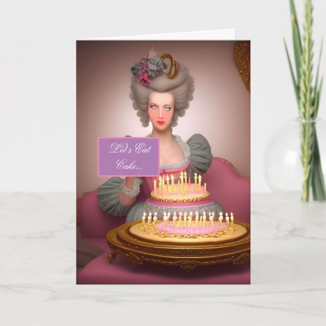 Färgfyllt Marie Antoinette Birthday-kummelkort Kort (Framsida)