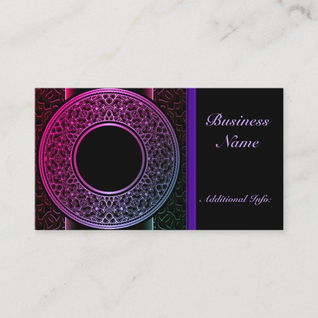 Färgfyllt medallion-Affärskort Visitkort (Framsida)