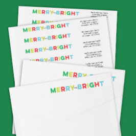 Färgfyllt Merry- och Bright Helgdag Card Etikettband