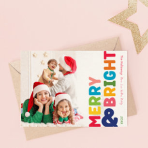 Färgfyllt Merry- och Bright Helgdag Card Julkort