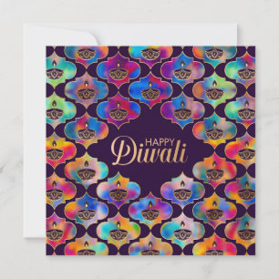 Färgfyllt mönster Lycklig Diwali-kort Kort