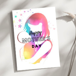 Färgfyllt Mors dag hälsningskort Tack Kort