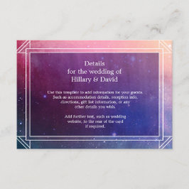 Färgfyllt Nebula Clouds Bröllop-informationskort Tilläggskort