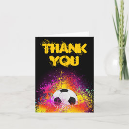 Färgfyllt neon Soccer-tema-Tackkort-kort Tack Kort