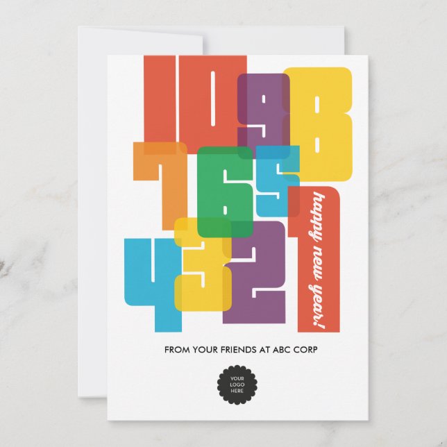 Färgfyllt nytt år julkort (Framsida)