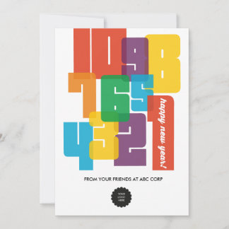 Färgfyllt nytt år julkort