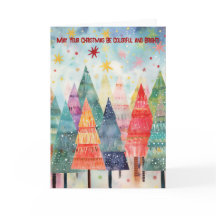 Färgfyllt och ljust Träd-julkort