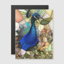 Färgfyllt Peacock Mosaic Magnetic Card