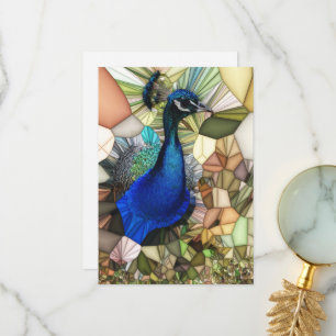 Färgfyllt peacock Mosaic-platta kort