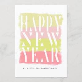 Färgfyllt penseldrag, modernt Gott nytt år-kort Inbjudningar