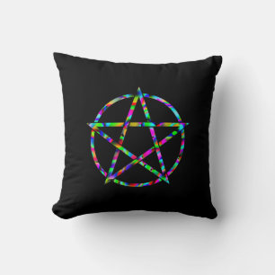 Färgfyllt Pentagram Kudde