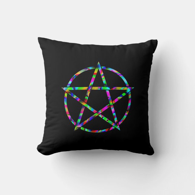 Färgfyllt Pentagram Kudde (Framsida)