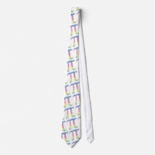 Färgfyllt Pi-nummer Mönster Nerd Slips