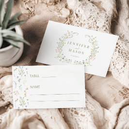 Färgfyllt platskort för Wildblomma Meadow Bröllop Placeringskort