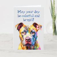 Färgfyllt polygonbiljettkort för Pit Bull Dog Gree