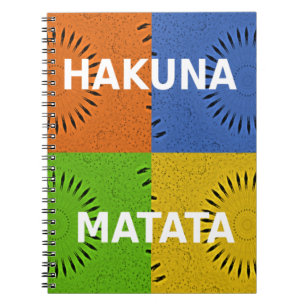 Färgfyllt pop Art Collage & Hakuna Matata-meddelan Anteckningsbok
