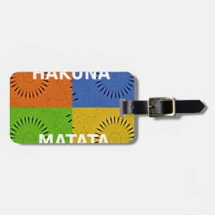 Färgfyllt pop Art Collage & Hakuna Matata-meddelan Bagagebricka