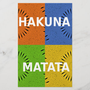 Färgfyllt pop Art Collage & Hakuna Matata-meddelan Brevpapper