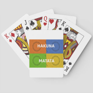 Färgfyllt pop Art Collage & Hakuna Matata-meddelan Casinokort