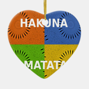 Färgfyllt pop Art Collage & Hakuna Matata-meddelan Julgransprydnad Keramik